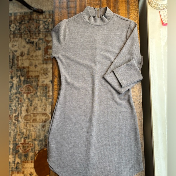 Hyfve M Gray Long Sleeve Mock Turtle Neck Dress - Picture 2 of 9